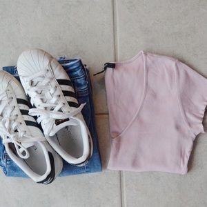 Ribbed Forever 21 Pink Crop Top